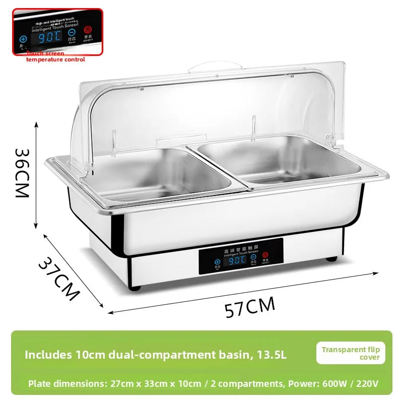 Commercial Deep Stainl Steel Pot for Spiced Meat Special Display Pan with Insulation Oven Hotel Dining Utensils