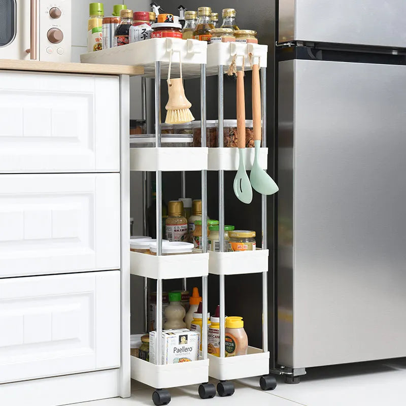 Bathroom cabinet removable bathroom storage rack storage rack gap storage rack side seam organizer rack