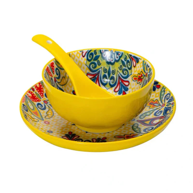 Ceramic Tableware Set Rice Bowl Serving Plate Creative Cutlery Soup Plate Noodle Handle Bowl Sauce Dish Steak Salad Fruit Plate