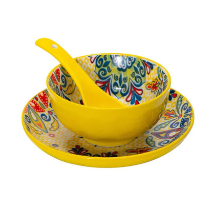 Ceramic Tableware Set Rice Bowl Serving Plate Creative Cutlery Soup Plate Noodle Handle Bowl Sauce Dish Steak Salad Fruit Plate