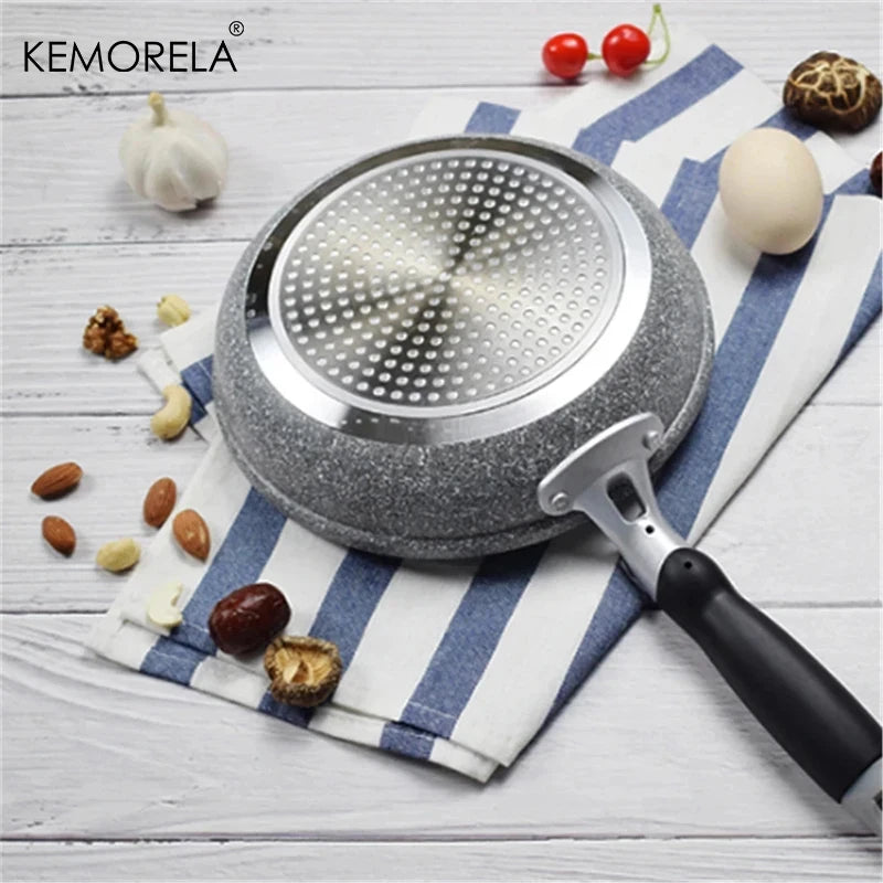3-PCS Set Of 20/26/28cm Stone Pot Non-Stick Frying Pan Wok Large Pot Induction Cooker Pan Pancake Egg Household Kitchen Tools