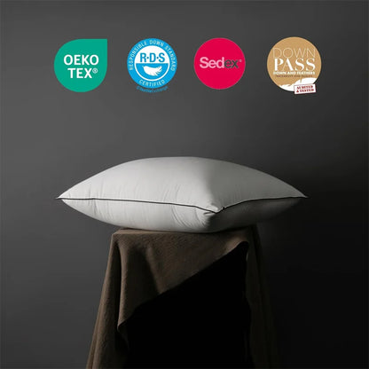 2Pcs 95% Goose Feather Down Pillows Neck Pillows for Sleeping 1 Pair Bed Pillow Inserts 100% Cotton Shell Standard Queen King