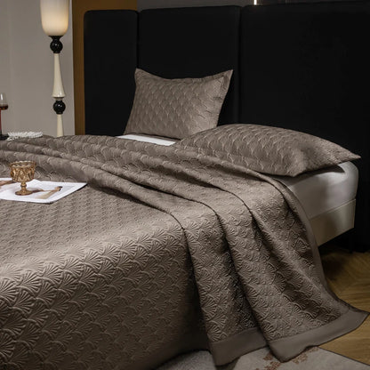 3Pcs Luxury Lyocell Cotton Soft Silky Embossing Quilted Bedspread, Bed Cover, Mattress Topper Coverlet, Bed Sheet, Pillowcases