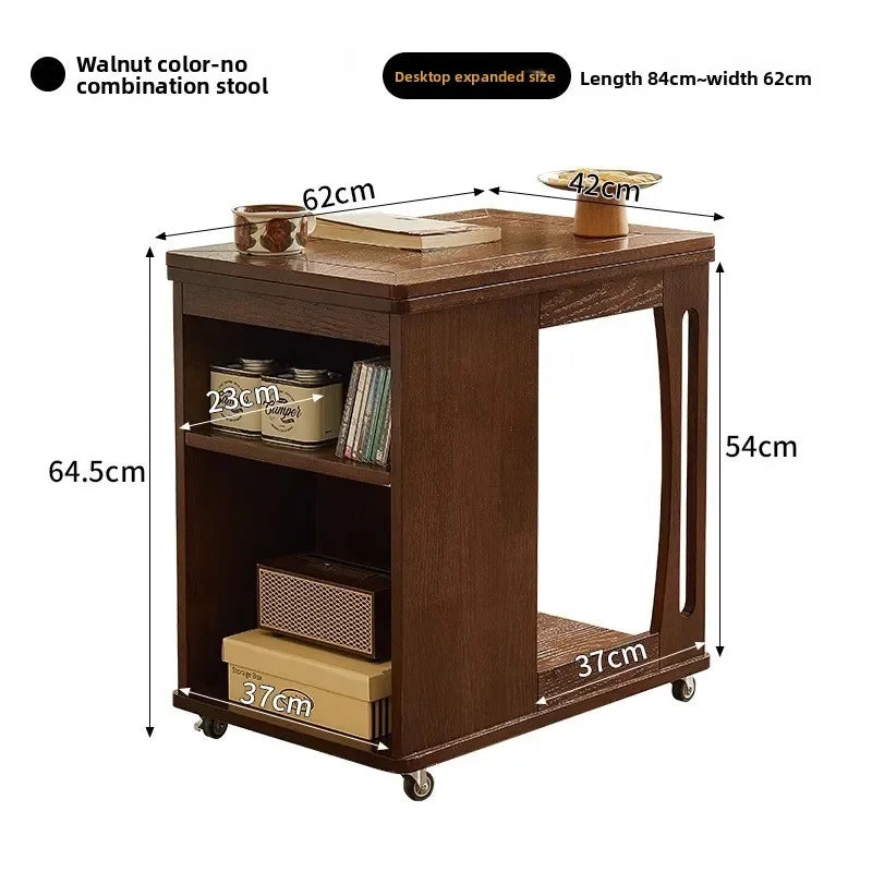Coffee table removable foldable side table trolley table sofa side cabinet