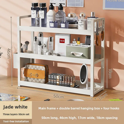 3-Tier Multifunctional Storage Shelf，Space-Saving Desktop Shelf，Desk Shelf，organizer，Non-slip Design and Easy To Assemble