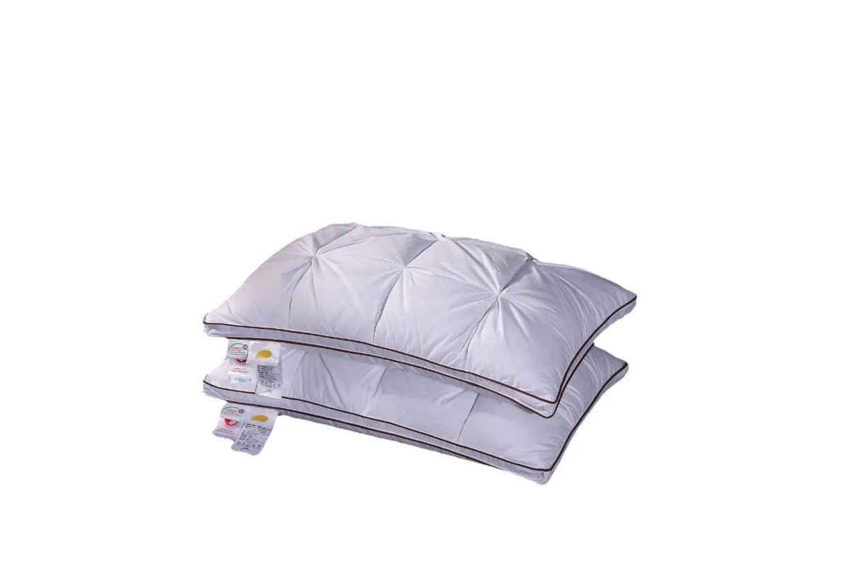 Soft Pillows White Goose Down Feather Pillows for Sleeping Neck Protection Bed Pillows with 100% Cotton Cover