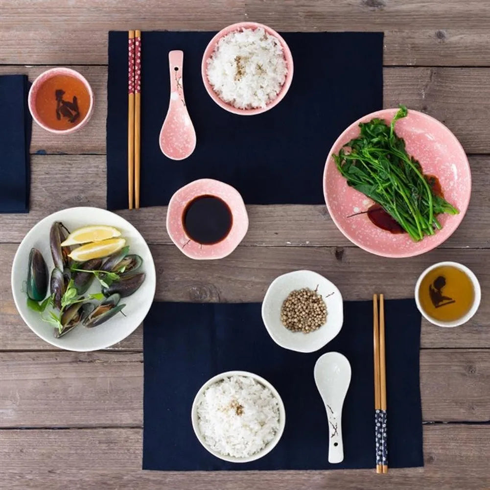 Japanese Style Ceramic Tableware Set Household Cutlery Creative Ceramic Dinnerware dining table dish set dinner set eco friendly