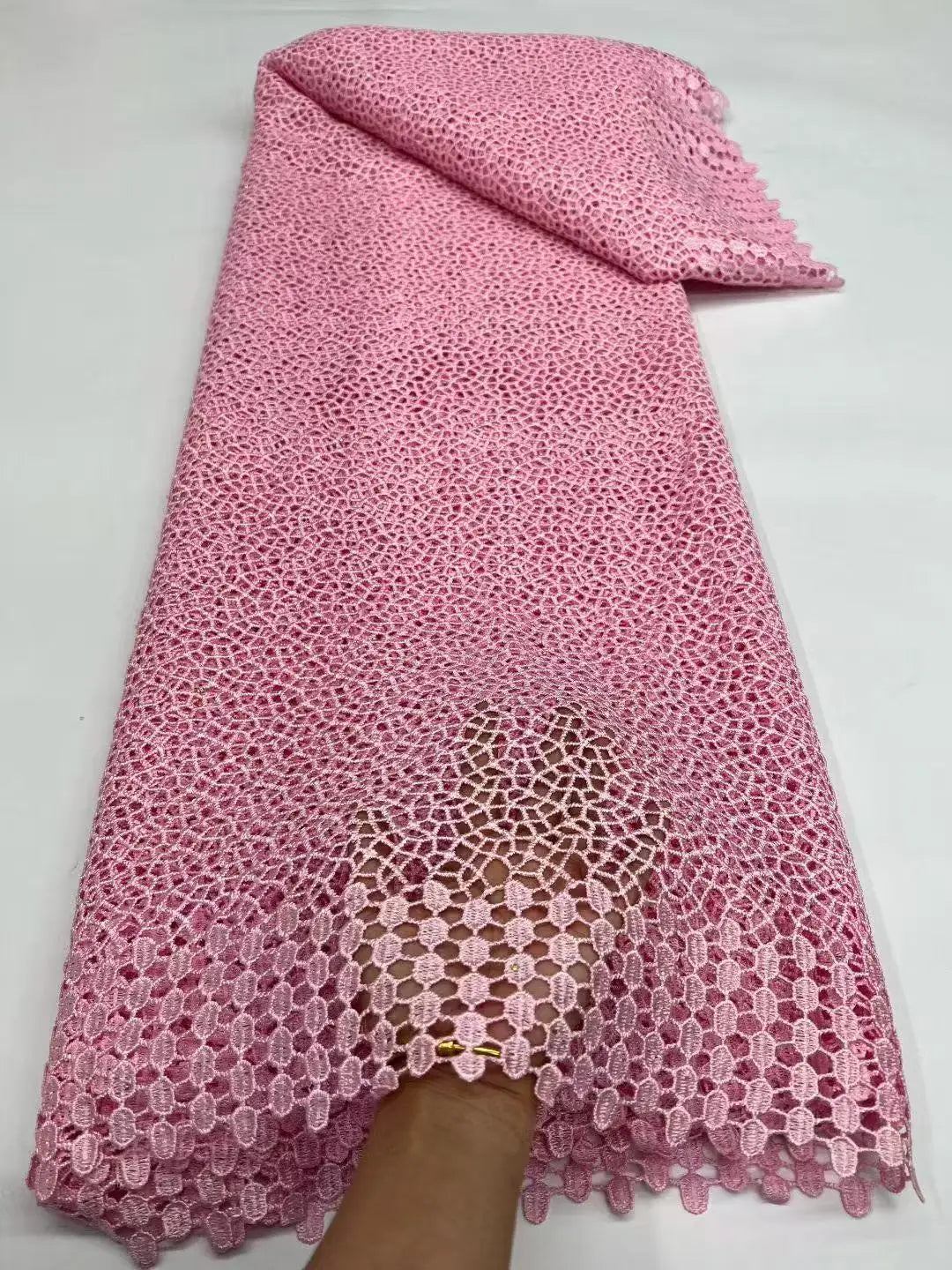 luxury African Guipure Cord Lace Fabric 2026 High Quality Nigerian Water Soluble Lace Fabrics 5 Yards For Wedding Dresses Party