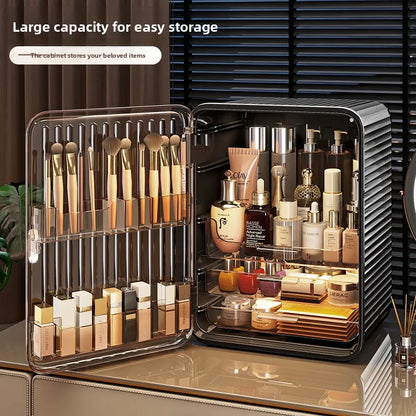 Cosmetic storage box desktop dustproof light luxury storage large capacity multi-layer skin care product storage rack