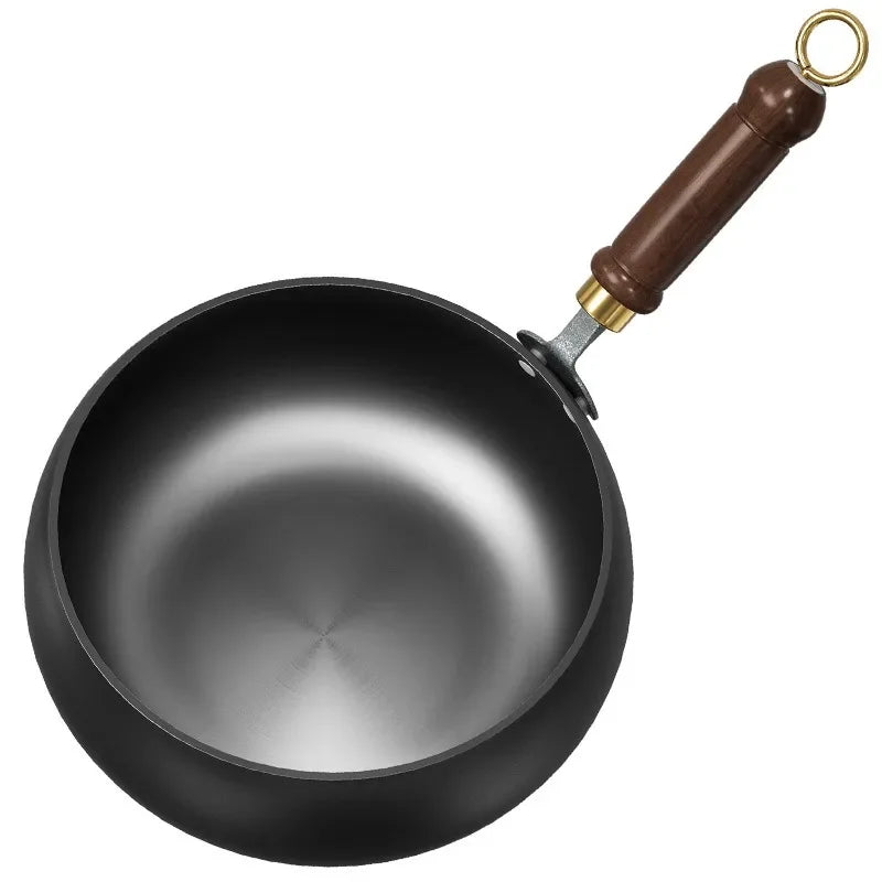 Handmade Forging Big Belly Pot Uncoated NON-STICK PAN Household Small Flat Bottom Frying Pan Kitchen Gas Stove Universal Pan