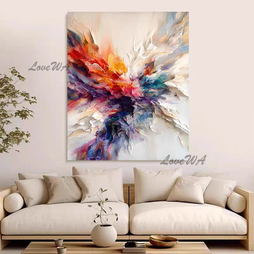 Abstract Oil Painting 100% Hand Painted Oil Paintings Wall Art Canvas Abstract Artwork Carving Art For Hotel Living Room Decor