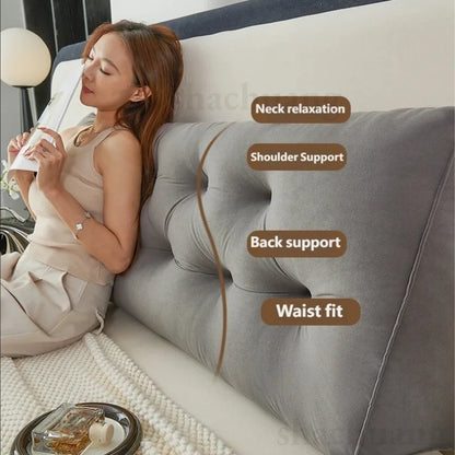 Large Triangular Wedge Pillow Pain Relief Support for Bed Sofa Backrest Foldable Storage Reading Headboard Cushion 80/120/180cm