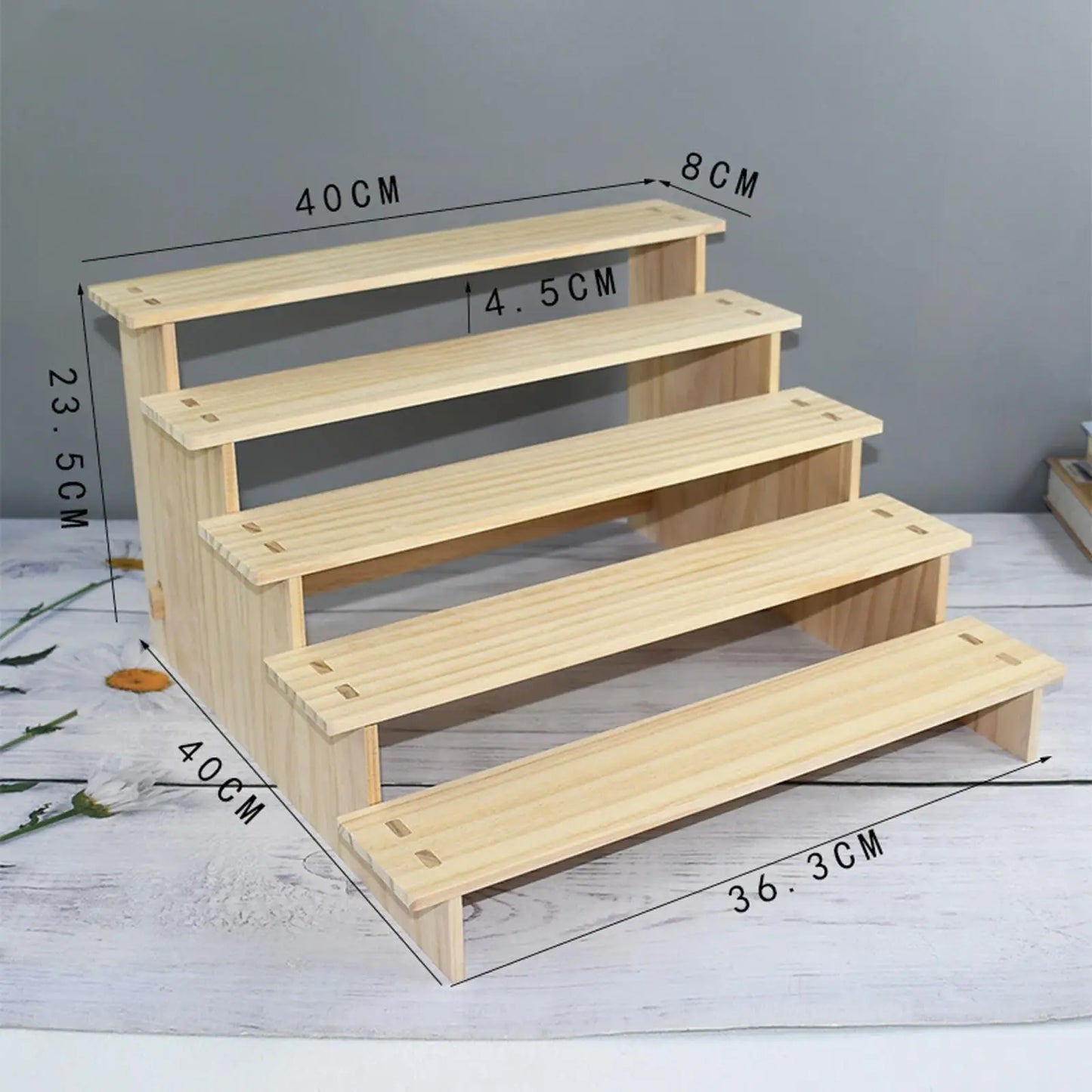 Wood Display Shelf Collectibles Display Stand Storage Durable Showcase Fixtures