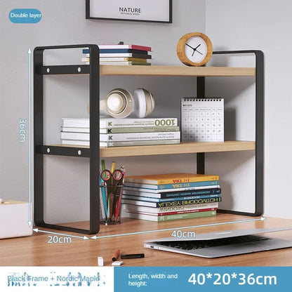 Shelf Desktop Storage  Bookshelf Student Document Shelf  Computer Racks Tiered Cabinet Office Accessories Stationery Holder