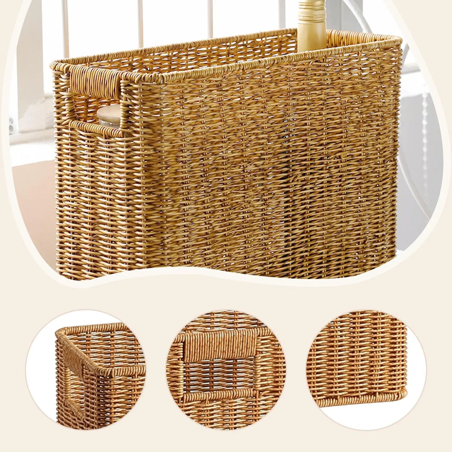 Woven Storage Basket Storage Organizer Lightweight Durability Multipurpose