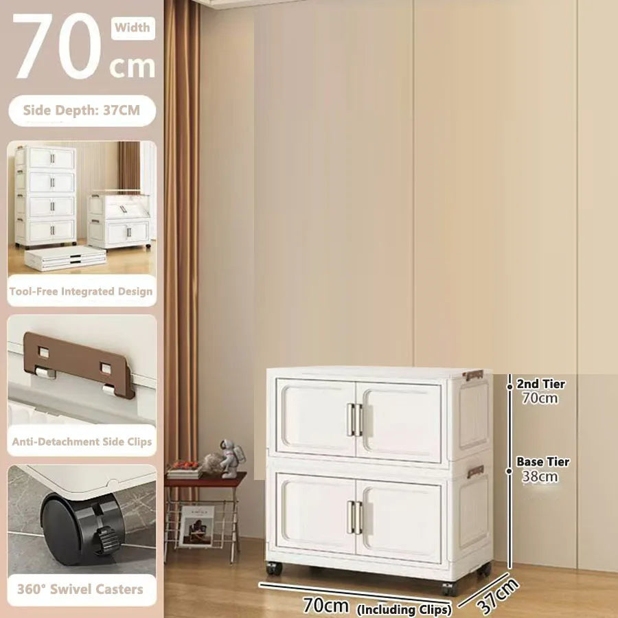 Storage Cabinet No Installation Required Organization Cabinet for Babies and Children Clothes Organizer Box Snack Plastic Foldable