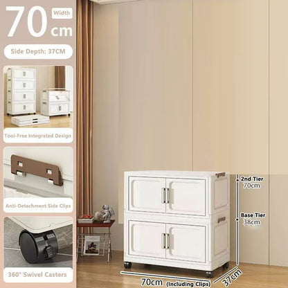 Storage Cabinet No Installation Required Organization Cabinet for Babies and Children Clothes Organizer Box Snack Plastic Foldable