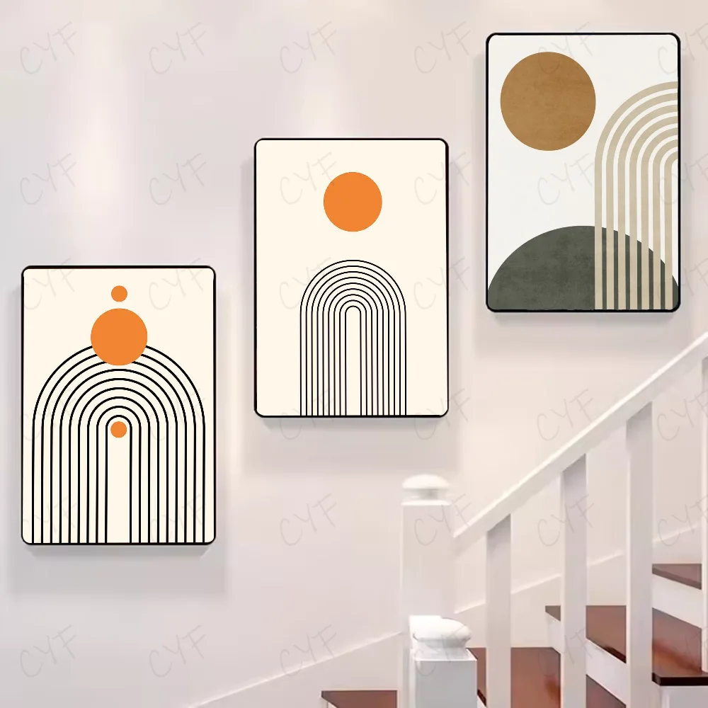Bohemian styleAbstract Geometric Line boho Poster HD art sticky wall waterproof home living room bedroom bar aesthetic decoratio