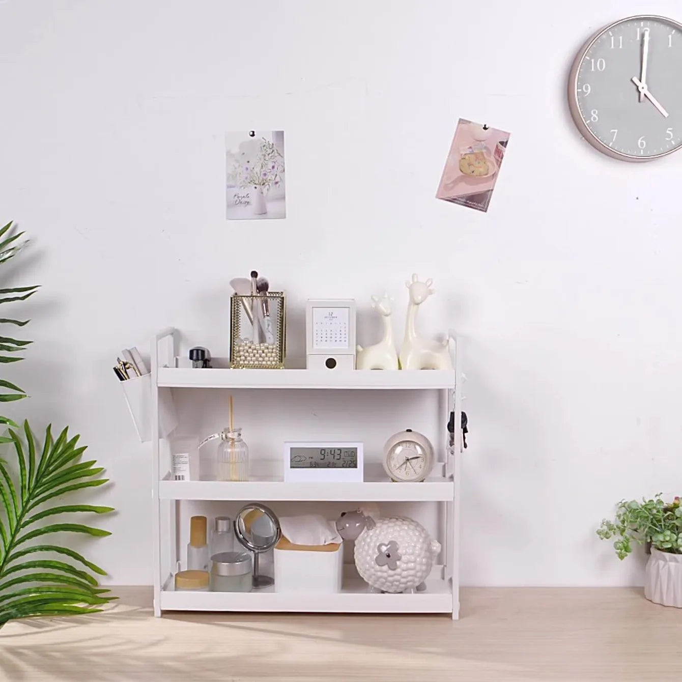 3-Tier Multifunctional Storage Shelf，Space-Saving Desktop Shelf，Desk Shelf，organizer，Non-slip Design and Easy To Assemble