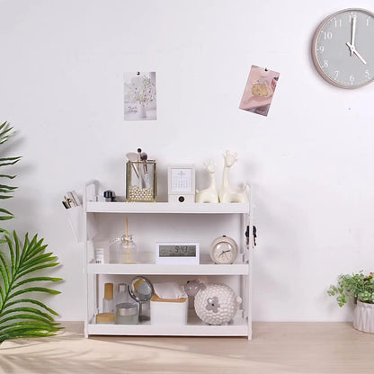 3-Tier Multifunctional Storage Shelf，Space-Saving Desktop Shelf，Desk Shelf，organizer，Non-slip Design and Easy To Assemble