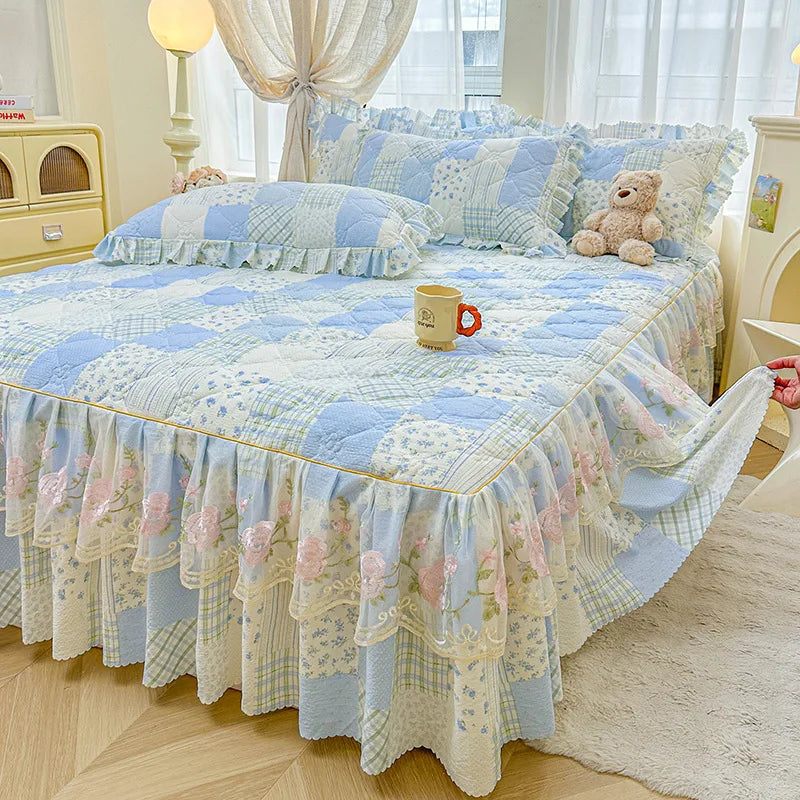 Cotton Bed Sheet Bed Skirt with Elastic Bands Non Slip Mattress Cover for Double King Queen Bed 150x200 180x200 220x200cm