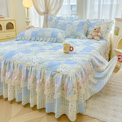 Cotton Bed Sheet Bed Skirt with Elastic Bands Non Slip Mattress Cover for Double King Queen Bed 150x200 180x200 220x200cm