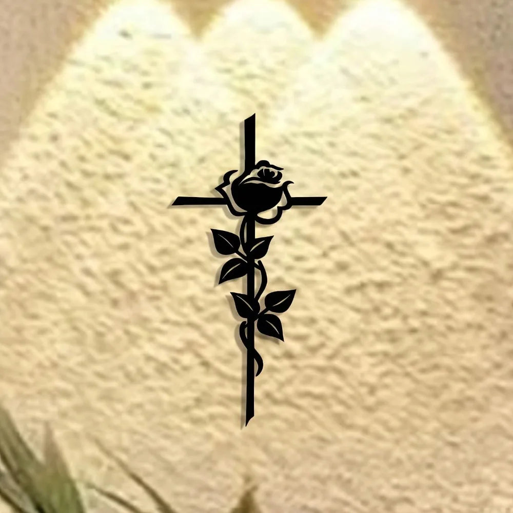 Bohemian Rose Metal Wall Decor, Abstract Home & Office Art, Elegant Farmhouse Gift, Holiday Decoration