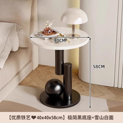 Living room sofa, small coffee table, side cabinet, living room home, light luxury bedside table, balcony, simple and creative