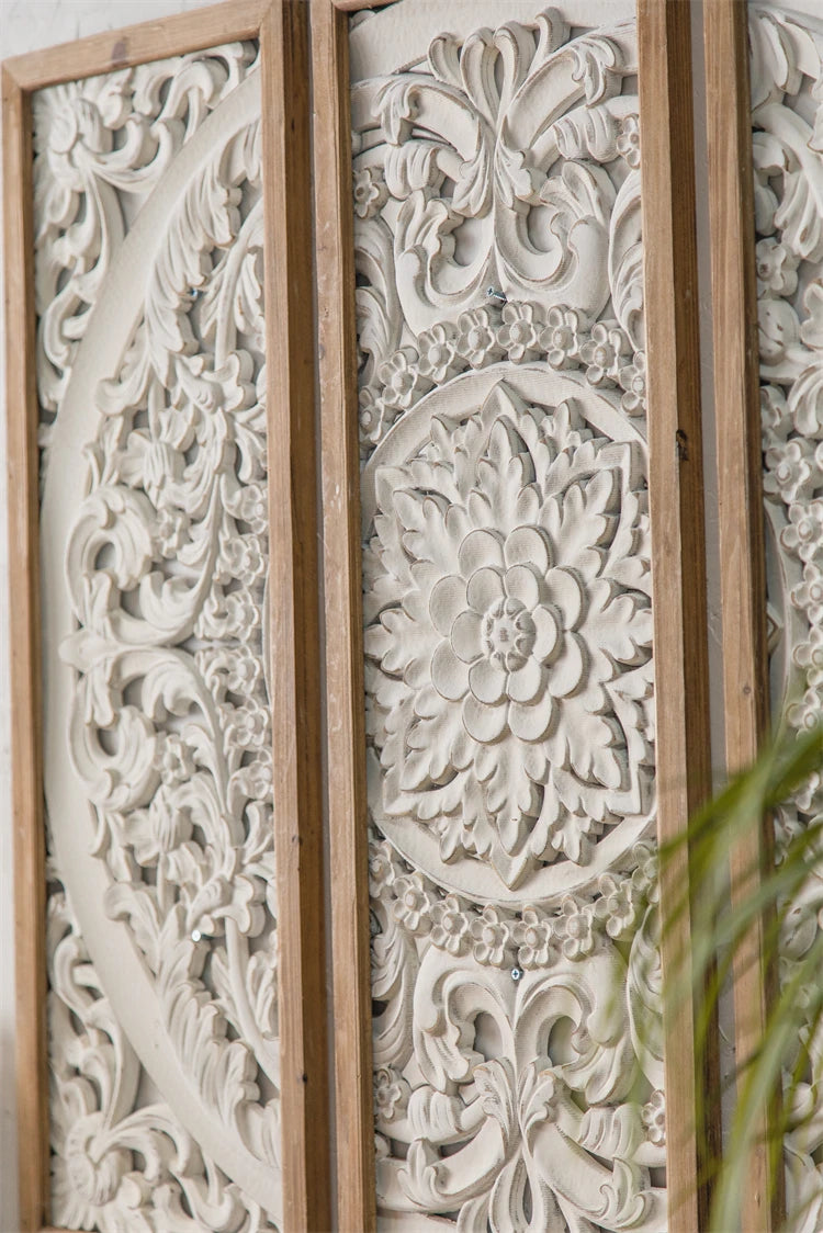 Unique handmade home decoration antique white wood wall panel project mixed engraving wood wedding art square wood wall decorati