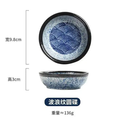 Wave Pattern Tableware Stew Bowl Ceramic Dessert Bowl With Cover Cup Spoon