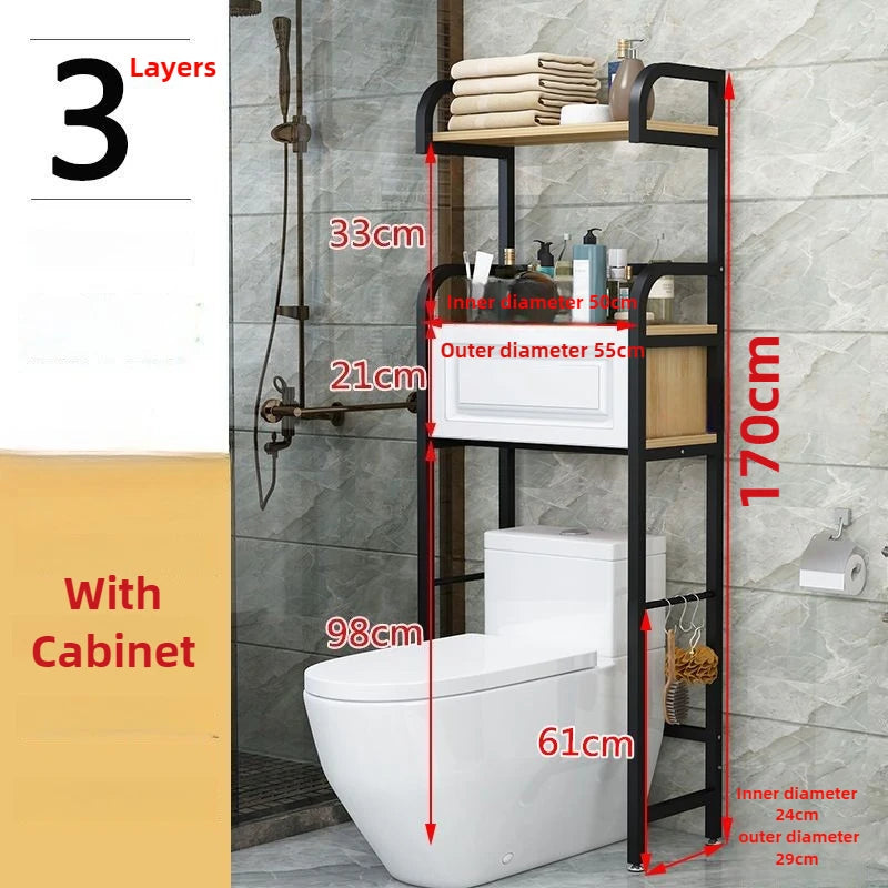 Toilet Storage Rack Stand Organizer Rack Aesthetic Bathroom Shelf Multifunctional Floor Shelves with Drawer Bathroom Accessories