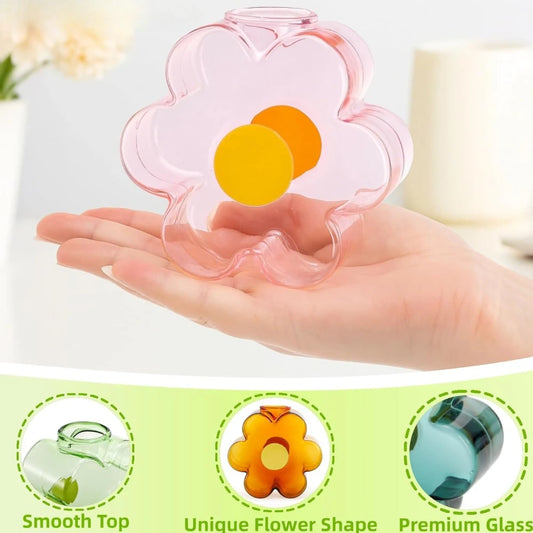 Clear Colorful Flower Vases Hydroponic Plant Vase Creative Vases for Flowers Modern Style  Home Office Wedding Decoration