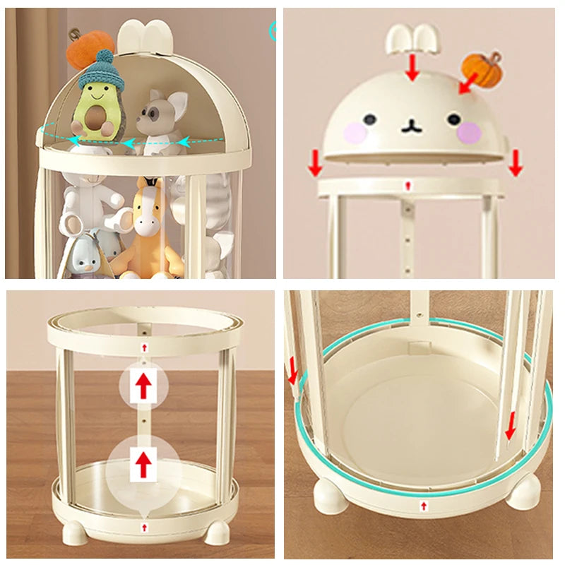 Doll Storage Box Large Capacity Organization Children's Plush Toys Bucket Home Multi-layer Push The Door Toy Organizer Kid Gift