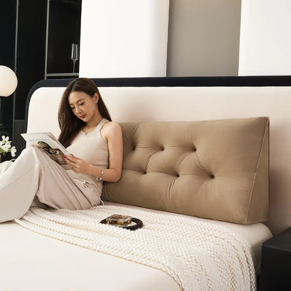 Large Triangular Wedge Pillow for Bed Sofa Backrest 80/120/180cm Pain Relief Support Foldable Storage Reading Headboard Cushion
