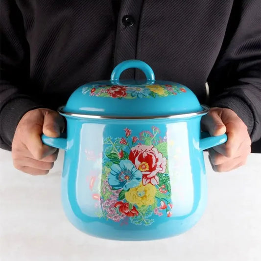Enamel Thickened Soup Pot Boiling Noodles Boiling Water Stew Pot Household Kitchen Cookware Soup Stock Pot