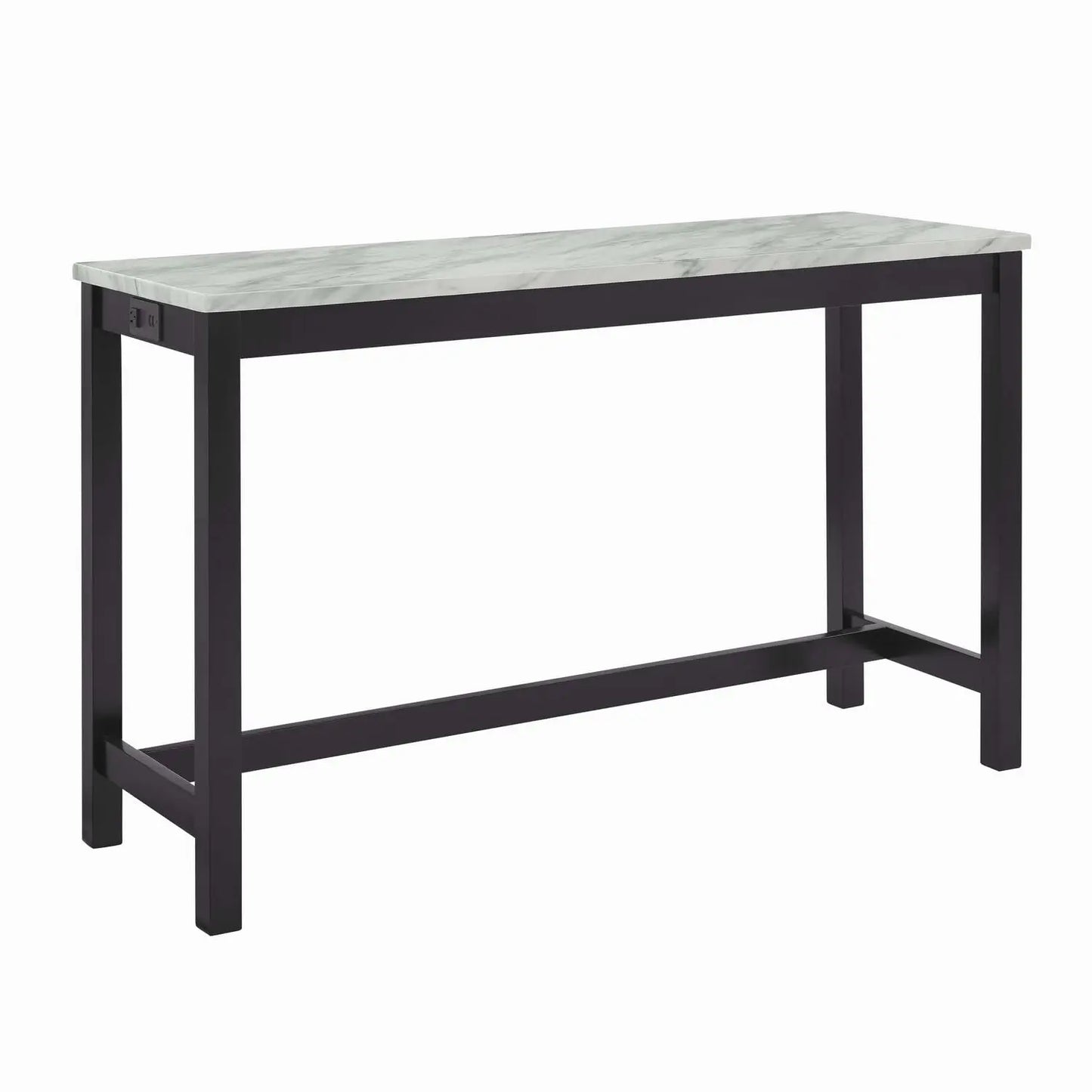 New Classic Furniture Celeste Faux Marble Theater Bar Table with 3 Bar Stool Set, Black Velvet with Black Base, Customized