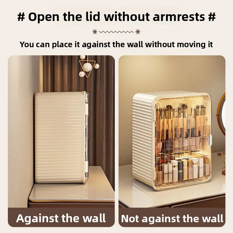 Cosmetic storage box desktop dustproof light luxury storage large capacity multi-layer skin care product storage rack