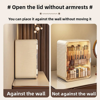 Cosmetic storage box desktop dustproof light luxury storage large capacity multi-layer skin care product storage rack