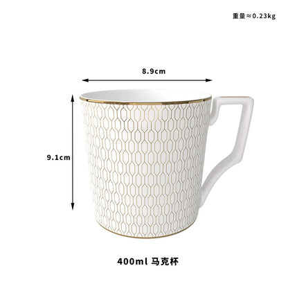New Bone China Dinner Plates Luxury Gilded Lace Ceramic Tableware Set Feast Porcelain Western Plate Cake Dish Home Decor