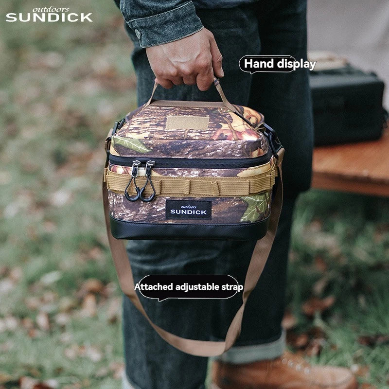1 black/brown/Army green/camo optional camping insulated outdoor camping bowl cup storage bag