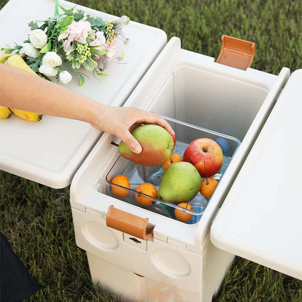 Multifunctional Camping Folding Table Camping Storage Box Folding Camping Table Trunk Organizer Camping Box for Outdoor Picnic