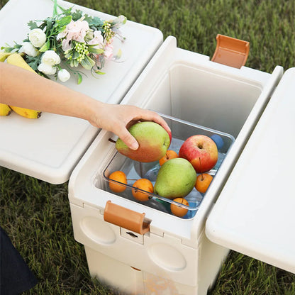 Multifunctional Camping Folding Table Camping Storage Box Folding Camping Table Trunk Organizer Camping Box for Outdoor Picnic