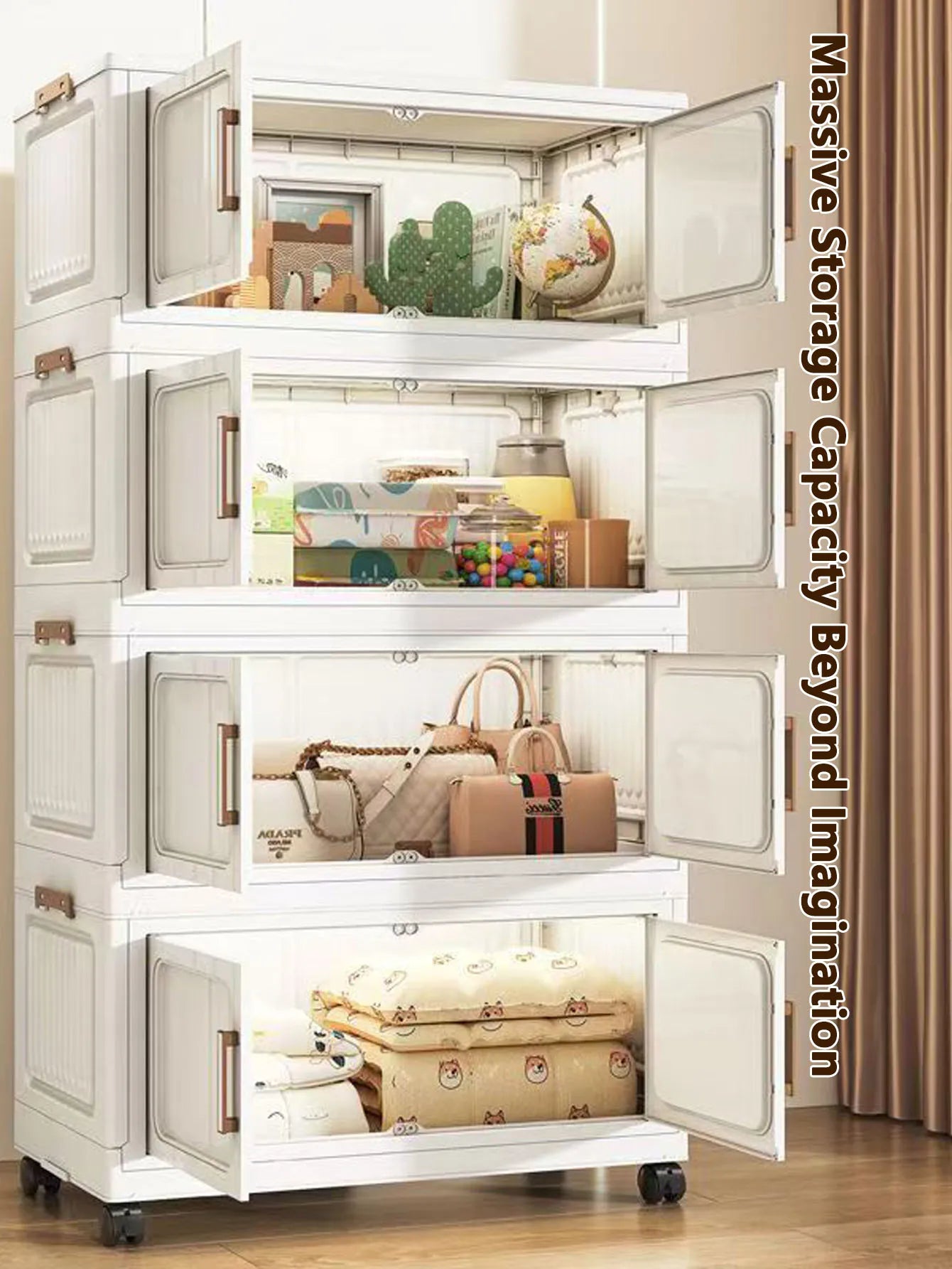 Storage Cabinet No Installation Required Organization Cabinet for Babies and Children Clothes Organizer Box Snack Plastic Foldable