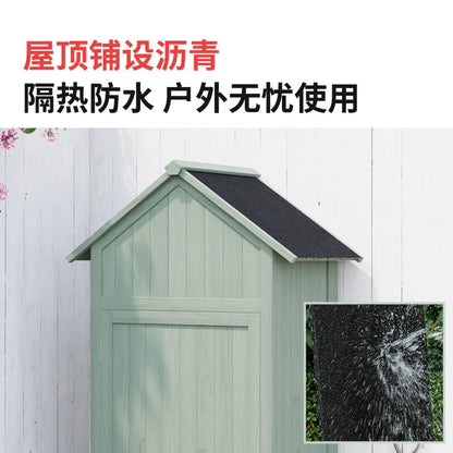 Garden Shed Outdoor Storage Cabinet Courtyard Outdoor Balcony Solid Wood Cleaning Cabinet Tool Room Gardening Glove Box Locker