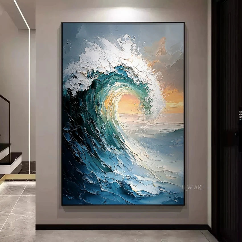 100% Handpainted Oil Painting On Canvas Thickness Knife Abstract Painting Wall Art Pictures for Home Decor Frameless