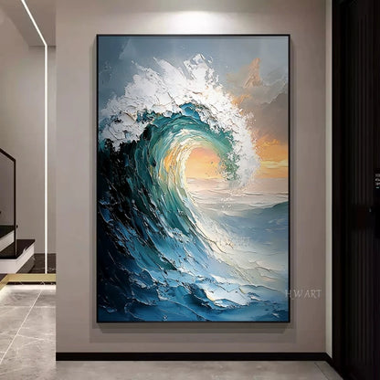 100% Handpainted Oil Painting On Canvas Thickness Knife Abstract Painting Wall Art Pictures for Home Decor Frameless