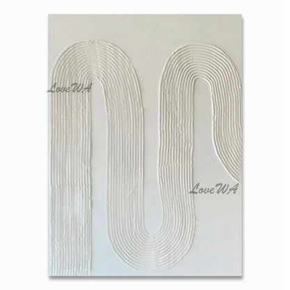 Pure White Textured Abstract Oil Painting Modern Simple And Elegant Wall Picture For Restaurant Framless Home Decoration Piece