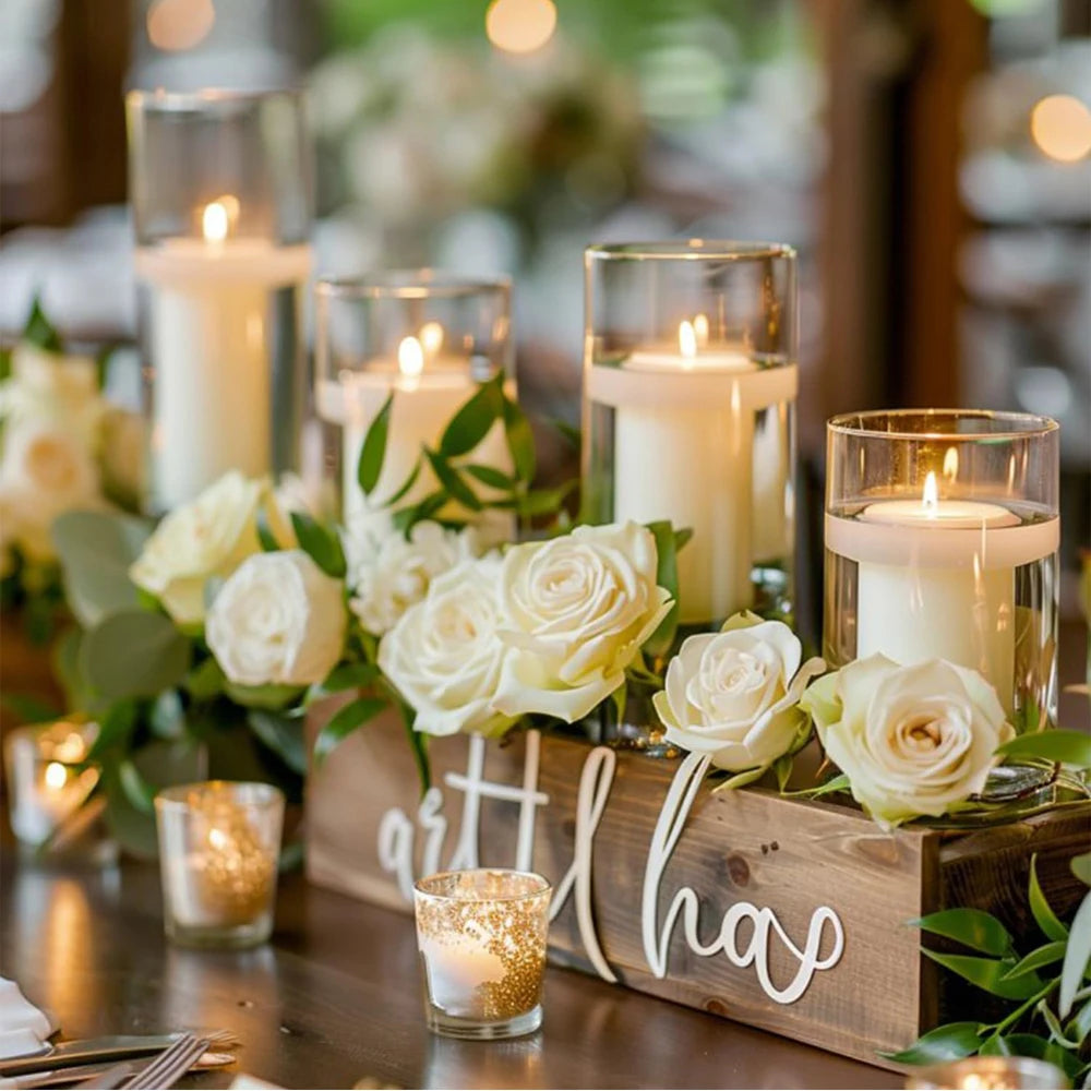 Glass Cylinder Vases 4/6/8 Inch Tall Clear Vases for Centerpieces Weeding Decoration, Clear Glass Flower Vases Hurricane