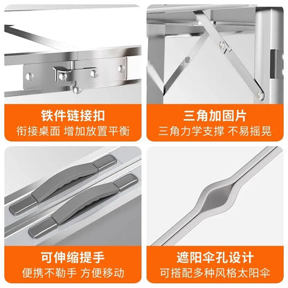 Outdoor folding table stall night market portable simple outdoor camping table household aluminum alloy writing table