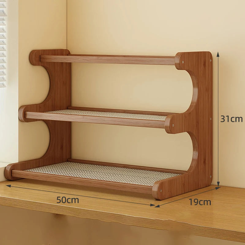 Bamboo Organizer Bathroom Shelves Table Decoration Accessories Bathroom Shelves Large Storage Rack Corner Storage Rack Creative